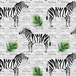 4" Zebra with Stripes and Leaves