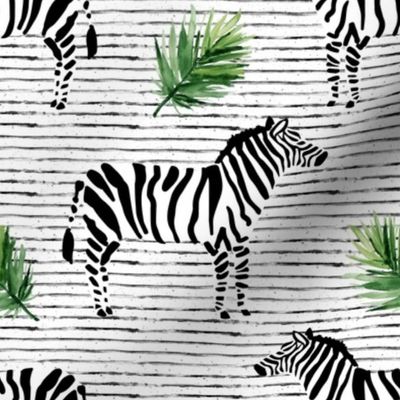 8" Zebra with Stripes and Leaves