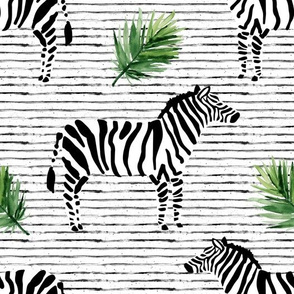 10.5" Zebra with Stripes and Leaves
