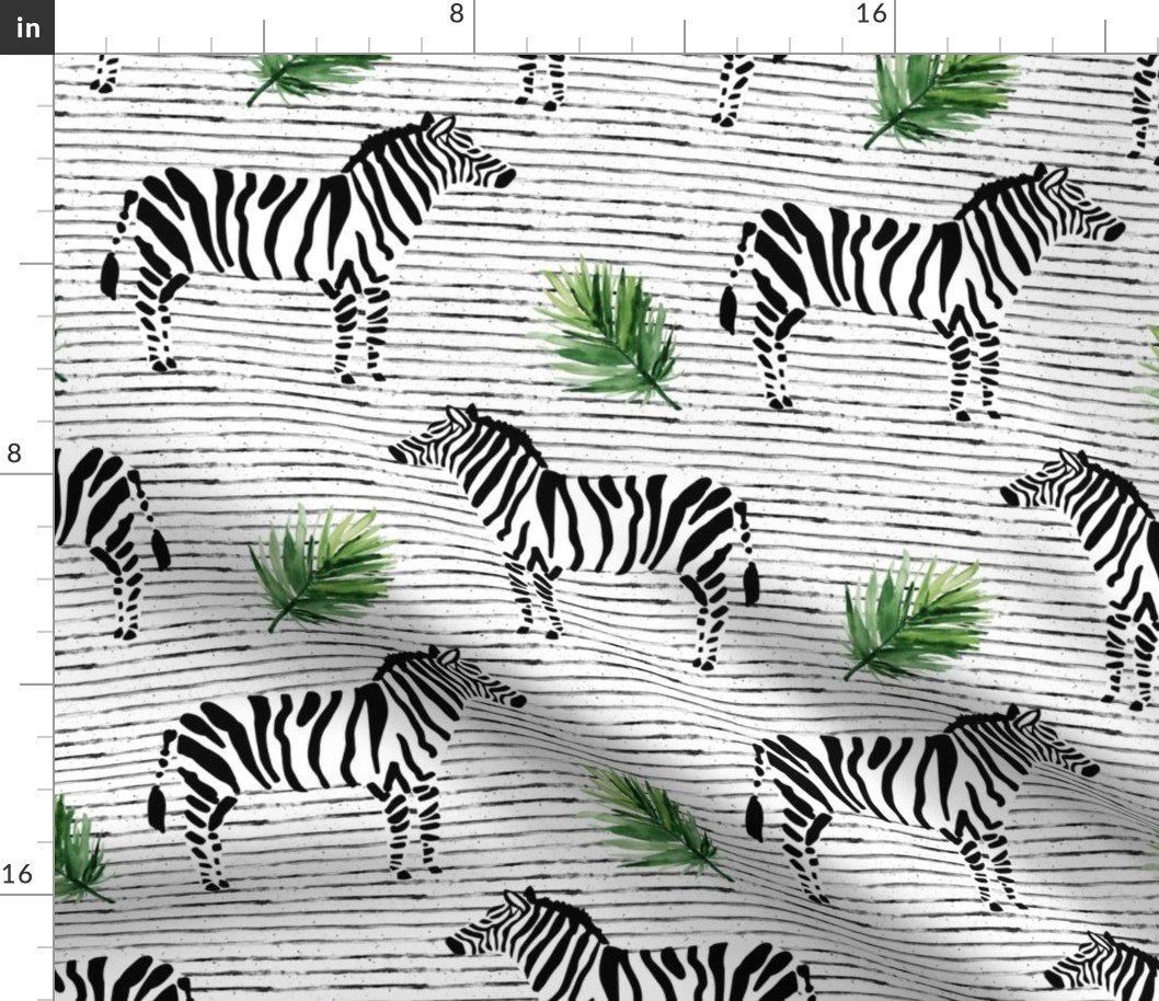 10.5" Zebra with Stripes and Leaves