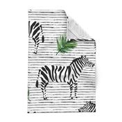 21" Zebra with Stripes and Leaves