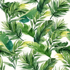 21" Leaves with Bright Cream Background