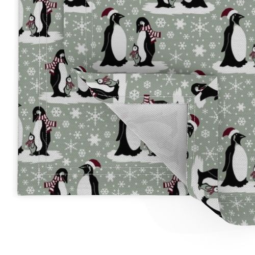 Elegant holiday penguins 4x4