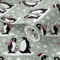 Elegant holiday penguins 6x6