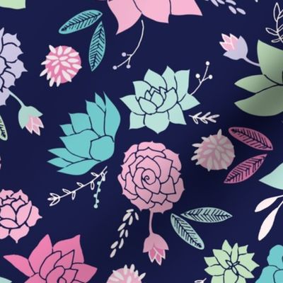 Succulents hero print in purple