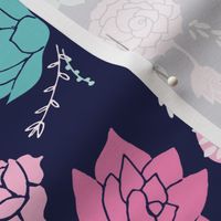 Succulents hero print in purple