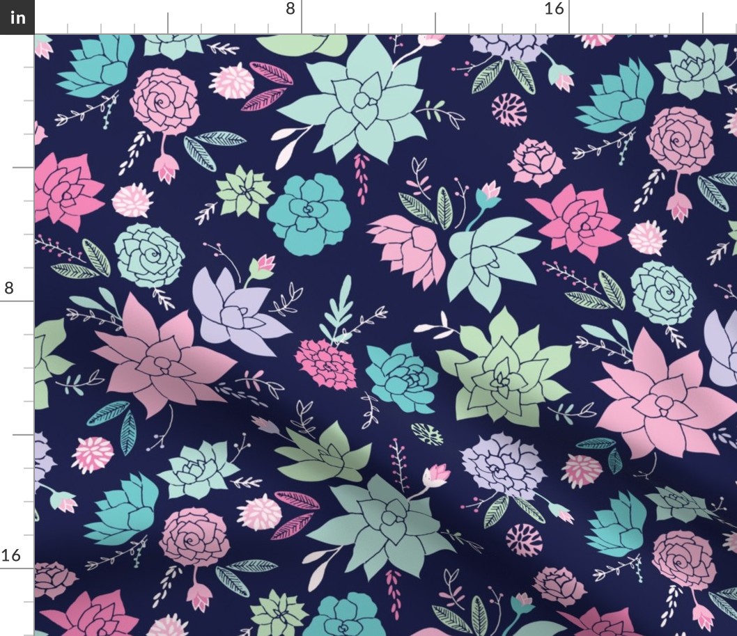 Succulents hero print in purple