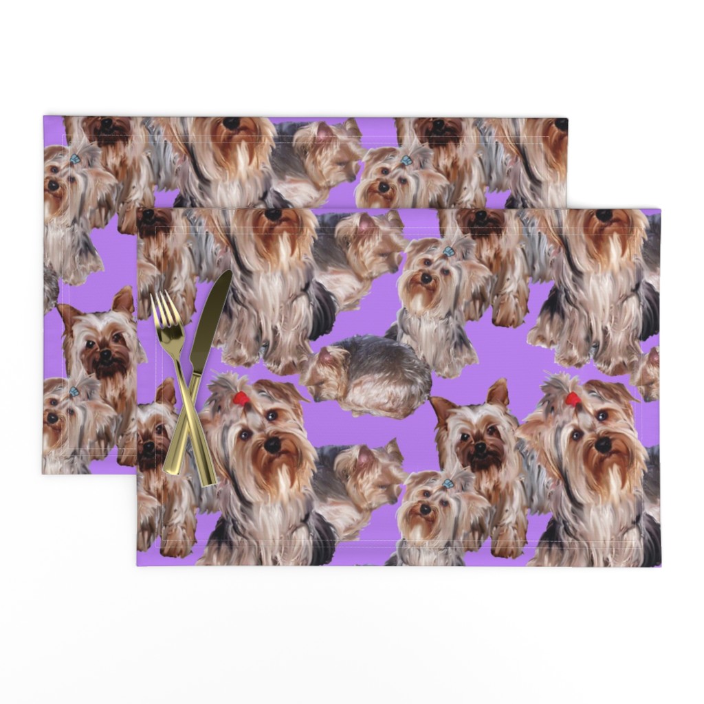 lavender Yorkshire terrier fabric