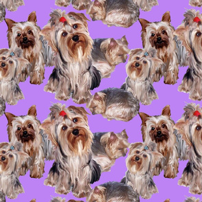 lavender Yorkshire terrier fabric