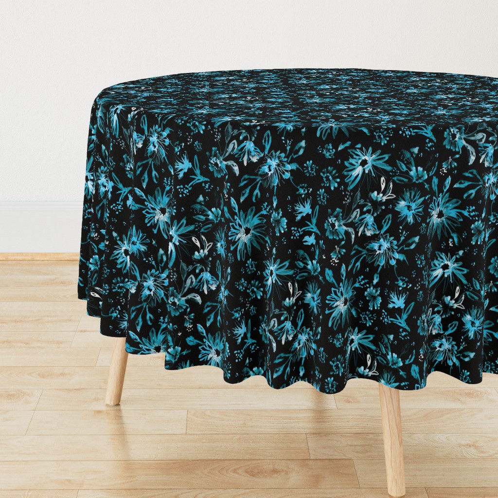 Lovely floral black and turquiose