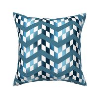 Blue Gradient Checkerboard Chevrons