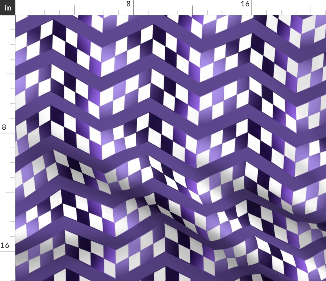 Purple Gradient Checkerboard Chevrons