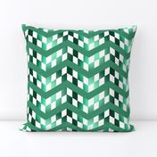 Green Gradient Checkerboard Chevrons