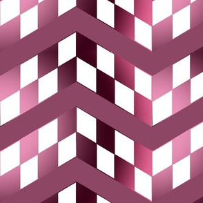 Pink Gradient Checkerboard Chevrons