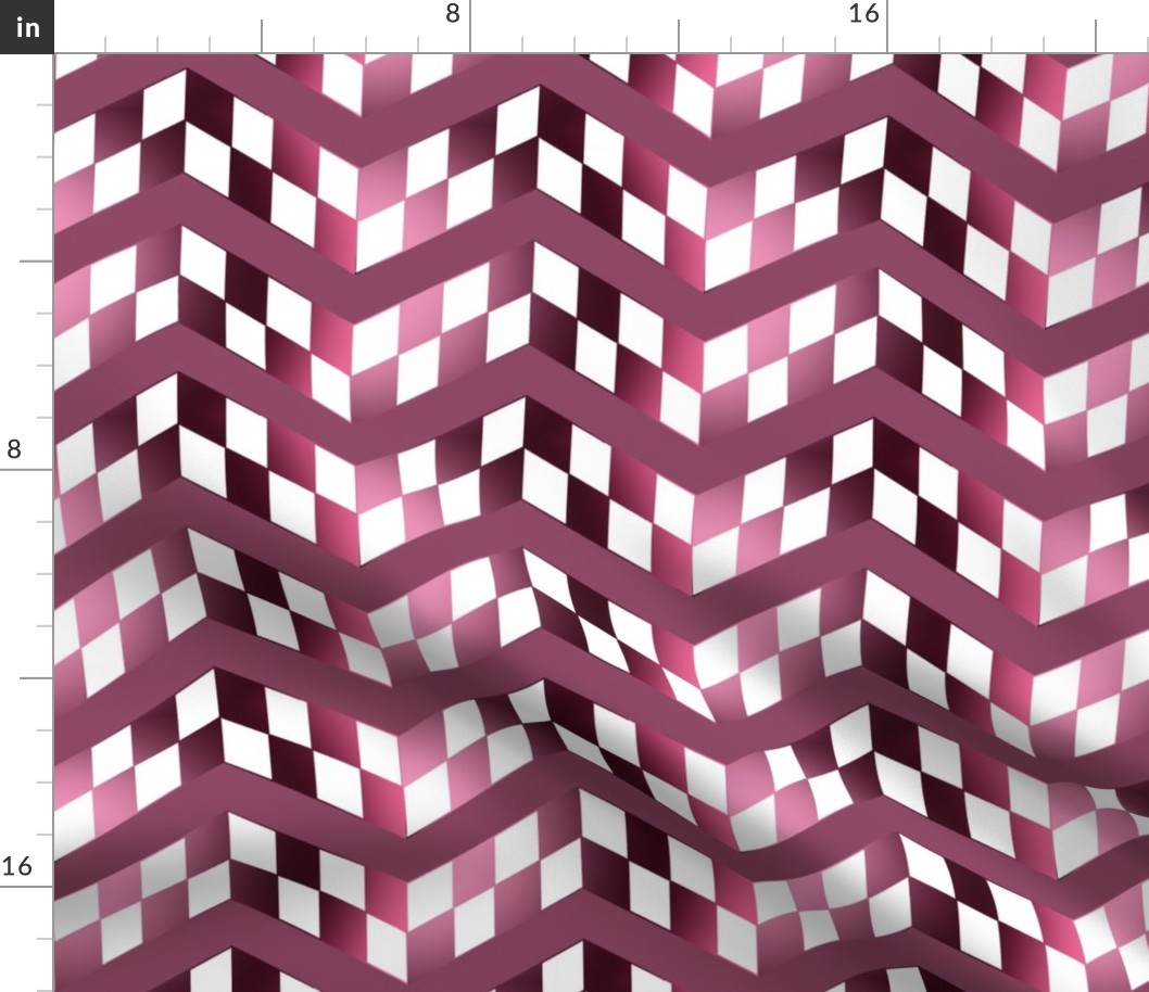 Pink Gradient Checkerboard Chevrons