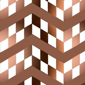 Brown Gradient Checkerboard Chevrons