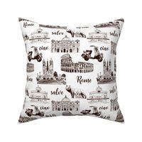 Rome sightseeing pattern. Cityscape  architectural symbols