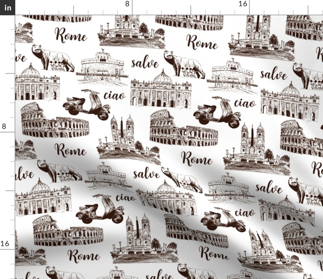 Rome sightseeing pattern. Cityscape  architectural symbols