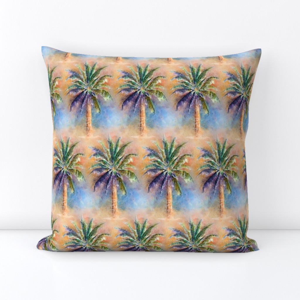 WATERCOLOR PALM TREE ALTERNATED ROWS NATURAL