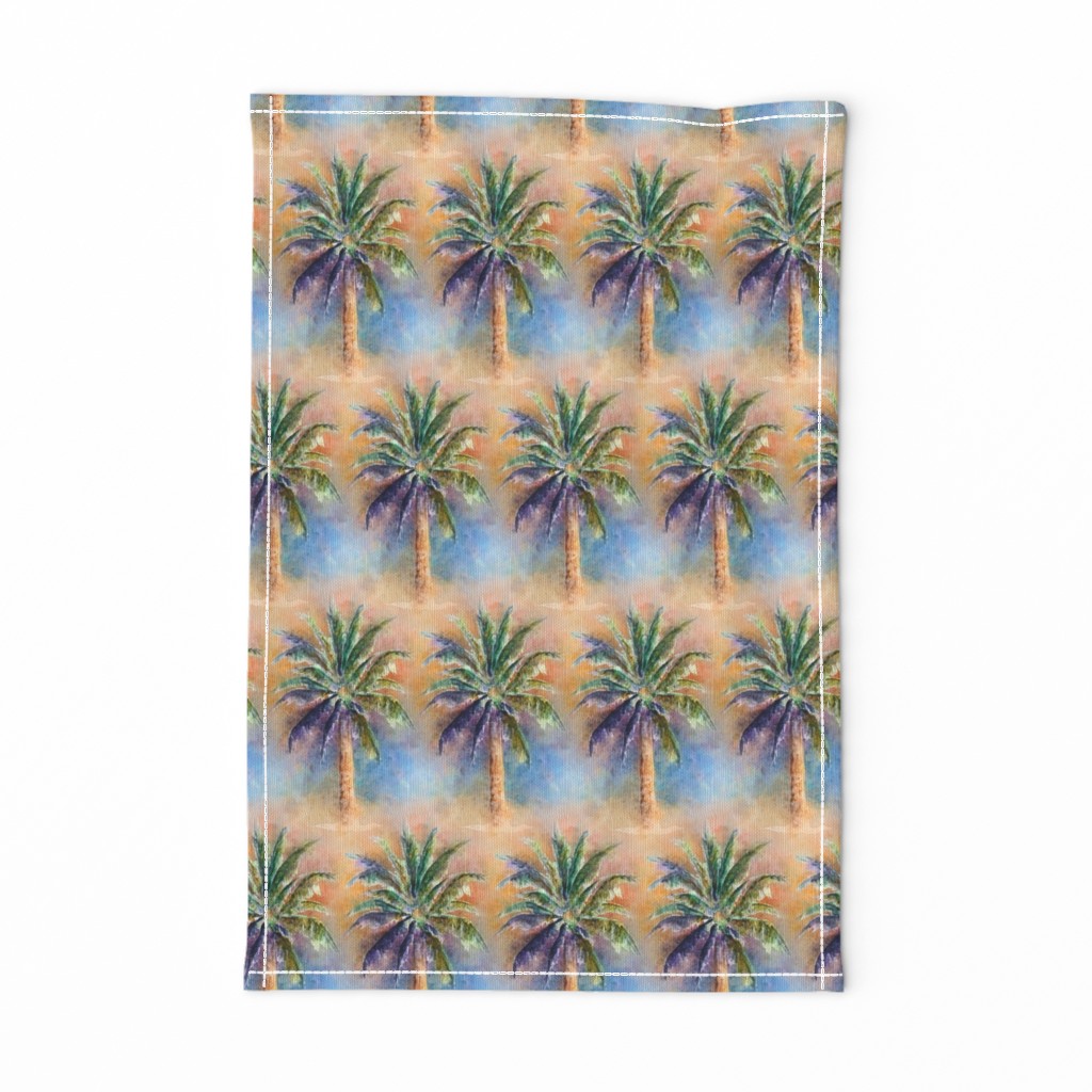 WATERCOLOR PALM TREE ALTERNATED ROWS NATURAL