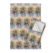 WATERCOLOR PALM TREE ALTERNATED ROWS NATURAL