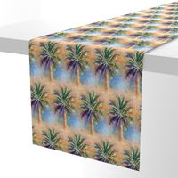 WATERCOLOR PALM TREE ALTERNATED ROWS NATURAL