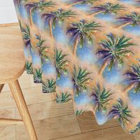 WATERCOLOR PALM TREE ALTERNATED ROWS NATURAL