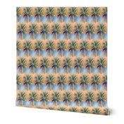 WATERCOLOR PALM TREE ALTERNATED ROWS NATURAL