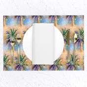 WATERCOLOR PALM TREE ALTERNATED ROWS NATURAL