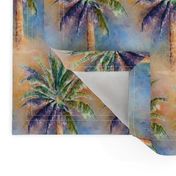 WATERCOLOR PALM TREE ALTERNATED ROWS NATURAL