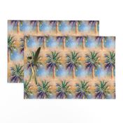 WATERCOLOR PALM TREE ALTERNATED ROWS NATURAL