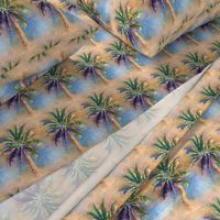 WATERCOLOR PALM TREE ALTERNATED ROWS NATURAL