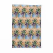 WATERCOLOR PALM TREE ALTERNATED ROWS NATURAL