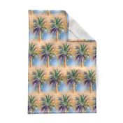 WATERCOLOR PALM TREE ALTERNATED ROWS NATURAL