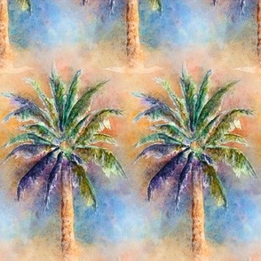 WATERCOLOR PALM TREE ALTERNATED ROWS NATURAL