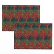 WATERCOLOR PALM TREE ALTERNATED ROWS STRIPED RED GREEN