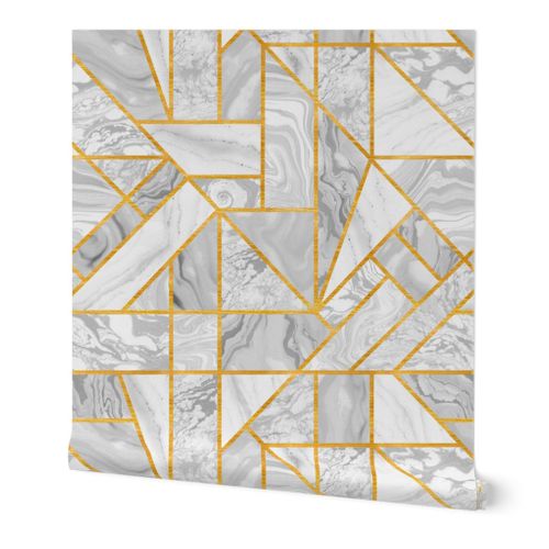 Removable Water-Activated Wallpaper Art Deco Geometric Vintage Inspired Gatsby 