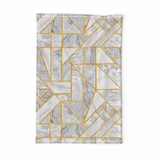 1920s gold and marble pattern. Art deco style. Gatsby pattern.  Geometric abstract seamless pattern. Japanese suminagashi  black and white ink.  