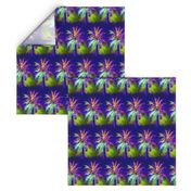 WATERCOLOR PALM TREE ALTERNATED ROWS VIOLET PURPLE GREEN