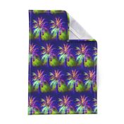 WATERCOLOR PALM TREE ALTERNATED ROWS VIOLET PURPLE GREEN