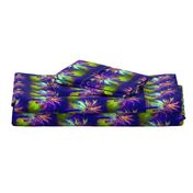 WATERCOLOR PALM TREE ALTERNATED ROWS VIOLET PURPLE GREEN