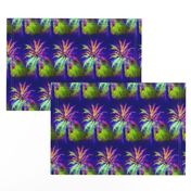 WATERCOLOR PALM TREE ALTERNATED ROWS VIOLET PURPLE GREEN