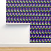 WATERCOLOR PALM TREE ALTERNATED ROWS VIOLET PURPLE GREEN