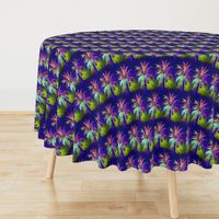 WATERCOLOR PALM TREE ALTERNATED ROWS VIOLET PURPLE GREEN