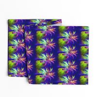 WATERCOLOR PALM TREE ALTERNATED ROWS VIOLET PURPLE GREEN