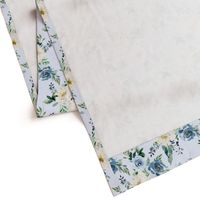 10.5" White and Blue Florals - Light Blue