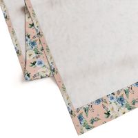 8" White and Blue Florals - Peach