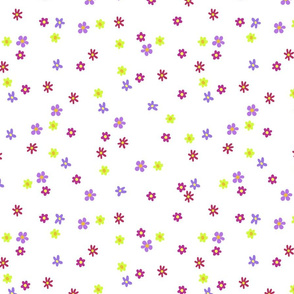 Simple Cheerful Flowers on White