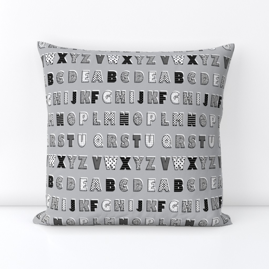 Alphabet pattern grey