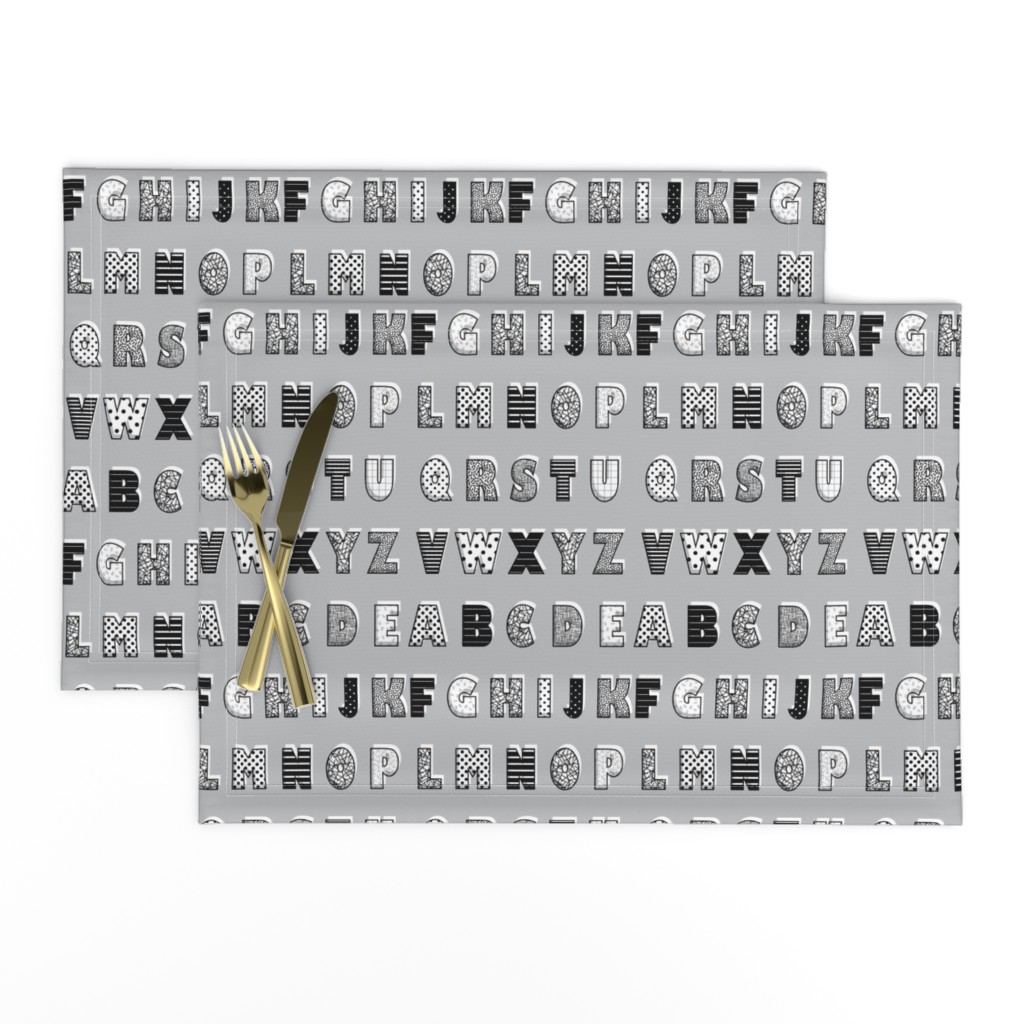 Alphabet pattern grey